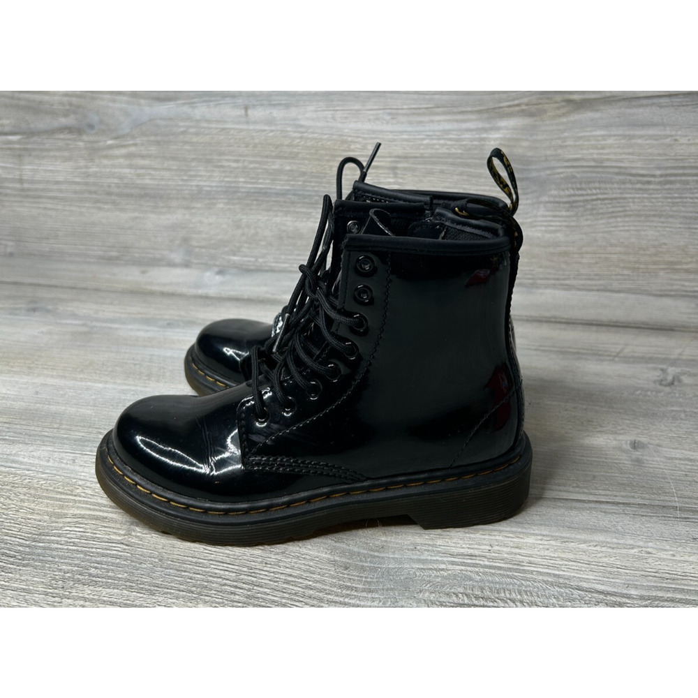 Airwair Dr. Martens AW004 Shiny Black Boots With Side Zipper GT04X Size 1